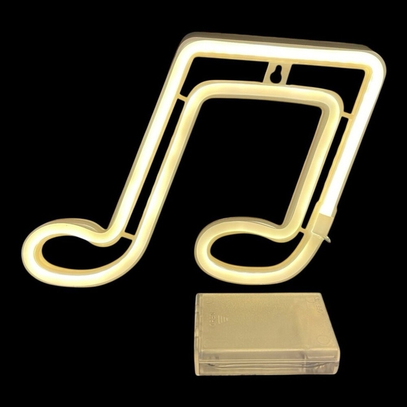 Bright White Musical Note Neon LED Light Sign Wall Decor Excellent Condition - Picture 2 of 4